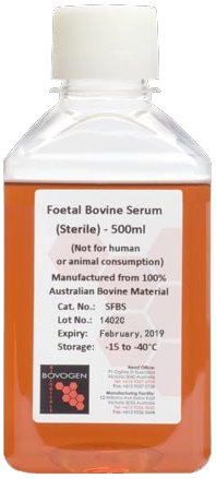 Foetal Bovine Serum，FBS,500mL,胎牛血清，澳大利亚Bovogen公司产品