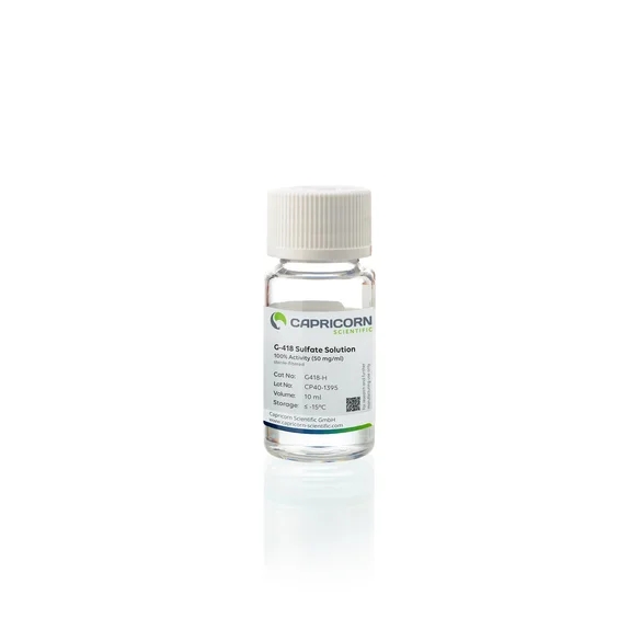 G-418 Sulfate, Solution, 100 % Activity (50 mg/ml)G-418硫酸盐溶液，100%活性（50 mg/ml）